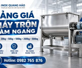 Bảng giá máy trộn nằm ngang 10kg đến 500kg inox 304