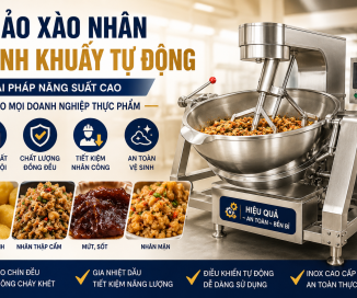 Chảo Xào Nhân Cánh Khuấy Tự Động, Gia Nhiệt Dầu, Năng Suất Cao