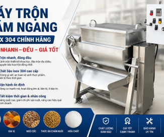 Máy Trộn Nằm Ngang Inox 304 Chính Hãng – Trộn Nhanh, Đều, Giá Tốt