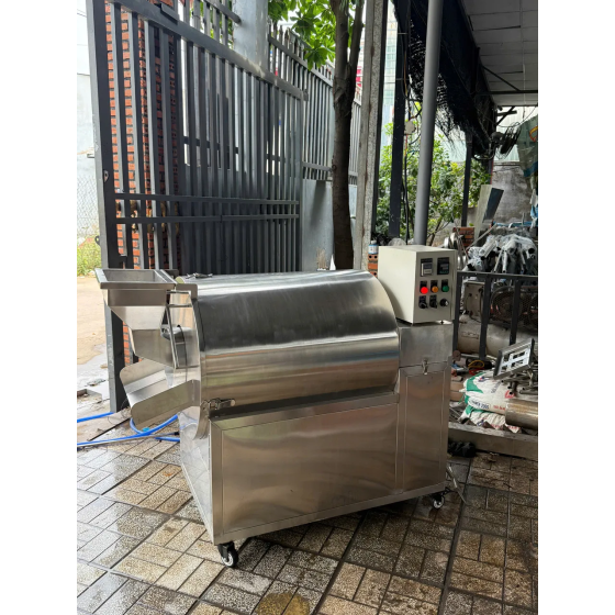 Máy rang hạt 20kg inox cho cơ sở sản xuất vừa