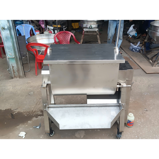 Máy Trộn Thực Phẩm Nằm Ngang 50kg inox 304 Bền Bỉ Dễ Vệ Sinh