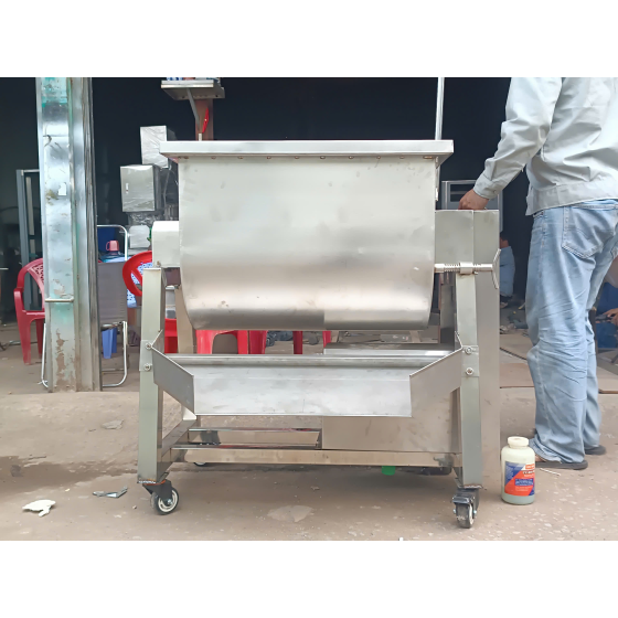 Máy Trộn Thực Phẩm Nằm Ngang 50kg inox 304 Bền Bỉ Dễ Vệ Sinh