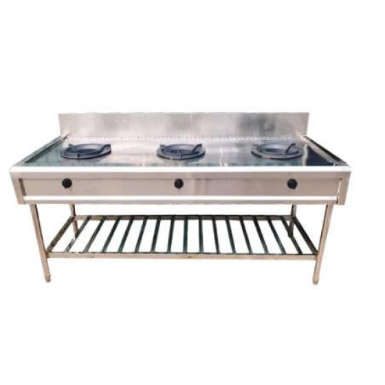 Bếp Á 3 Họng Công Nghiệp Inox 