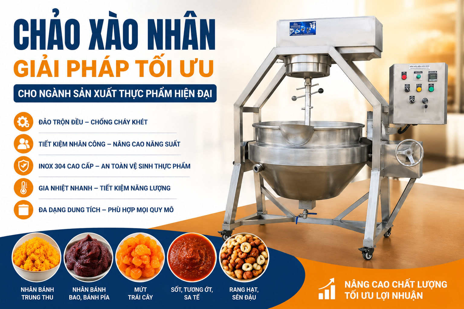 Chảo xào nhân inox 304