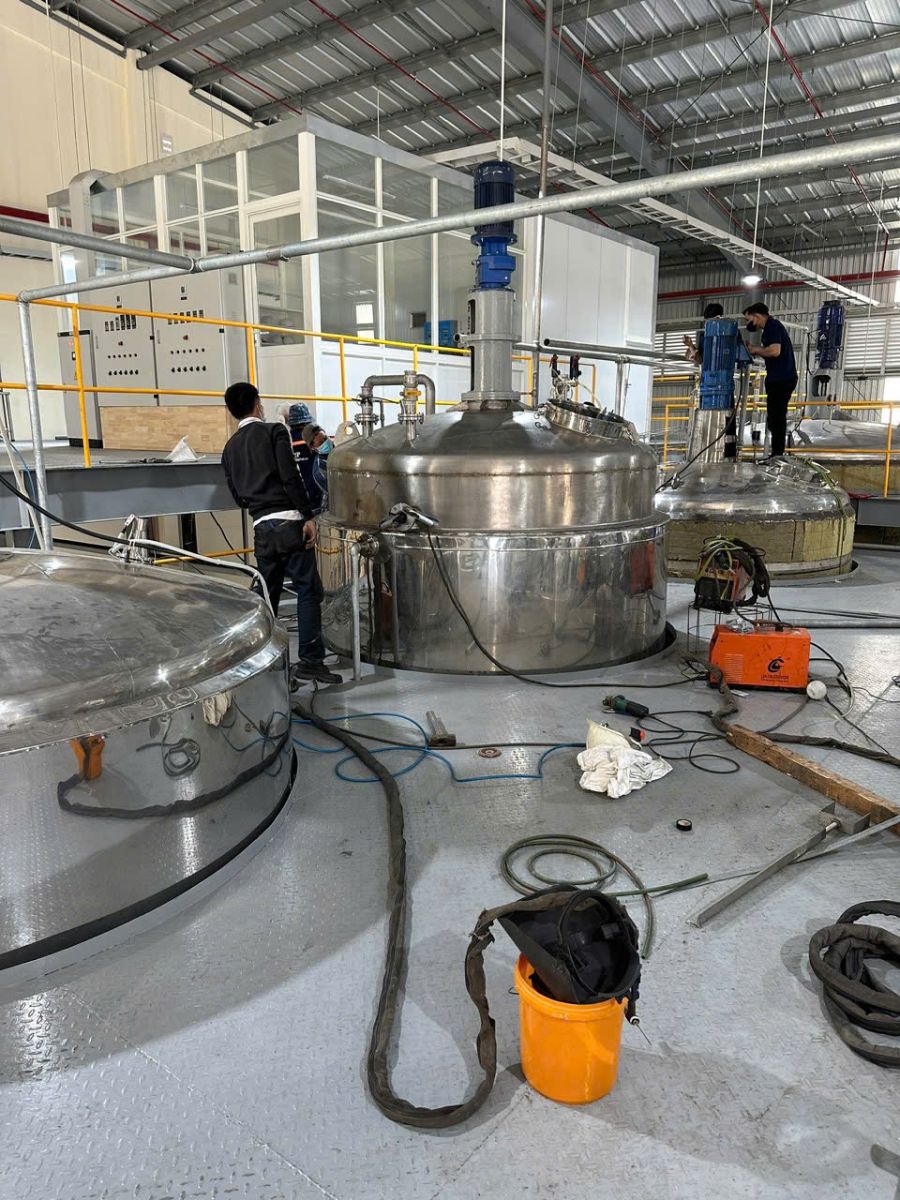 Bồn nấu hơi có cánh khuấy 20000 lít inox 304