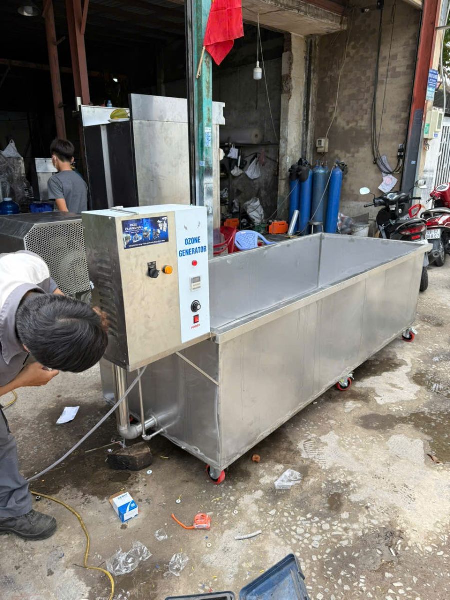 Máy rửa rau củ công nghiệp sục khí Ozone