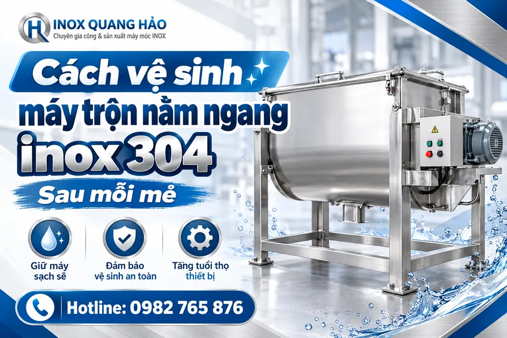 Cách vệ sinh máy trộn nằm ngang inox 304 sau mỗi mẻ